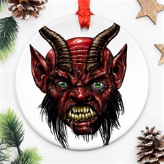 Krampus Devil Face Ornament (round) by Celenk