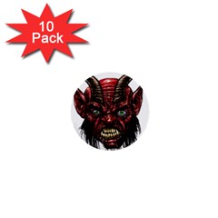 Krampus Devil Face 1  Mini Buttons (10 Pack) 