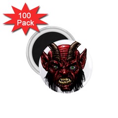 Krampus Devil Face 1 75  Magnets (100 Pack) 