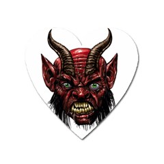 Krampus Devil Face Heart Magnet