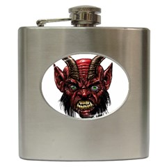 Krampus Devil Face Hip Flask (6 Oz) by Celenk