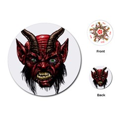 Krampus Devil Face Playing Cards (round)  by Celenk