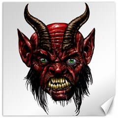 Krampus Devil Face Canvas 16  X 16  