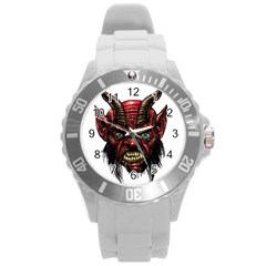 Krampus Devil Face Round Plastic Sport Watch (l)