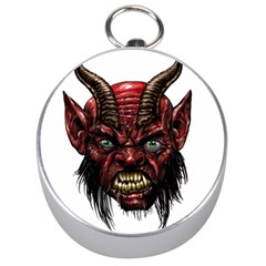 Krampus Devil Face Silver Compasses