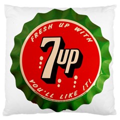 Fresh Up With  7 Up Bottle Cap Tin Metal Large Cushion Case (one Side) by Celenk