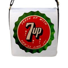 Fresh Up With  7 Up Bottle Cap Tin Metal Flap Messenger Bag (l)  by Celenk