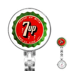 Fresh Up With  7 Up Bottle Cap Tin Metal Stainless Steel Nurses Watch by Celenk