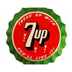 Fresh Up With  7 Up Bottle Cap Tin Metal Double Sided Flano Blanket (small)  by Celenk