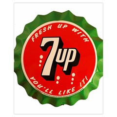 Fresh Up With  7 Up Bottle Cap Tin Metal Drawstring Bag (small) by Celenk