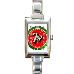 Fresh Up With  7 Up Bottle Cap Tin Metal Rectangle Italian Charm Watch by Celenk