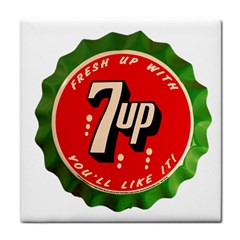 Fresh Up With  7 Up Bottle Cap Tin Metal Tile Coasters by Celenk