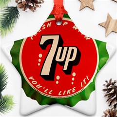 Fresh Up With  7 Up Bottle Cap Tin Metal Ornament (star) by Celenk