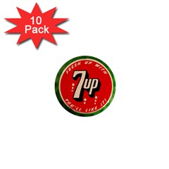 Fresh Up With  7 Up Bottle Cap Tin Metal 1  Mini Buttons (10 Pack)  by Celenk