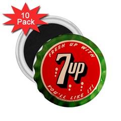 Fresh Up With  7 Up Bottle Cap Tin Metal 2 25  Magnets (10 Pack)  by Celenk