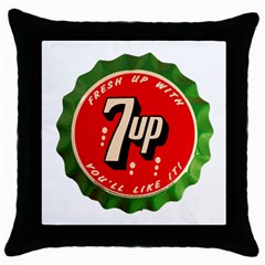 Fresh Up With  7 Up Bottle Cap Tin Metal Throw Pillow Case (black) by Celenk