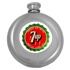 Fresh Up With  7 Up Bottle Cap Tin Metal Round Hip Flask (5 Oz) by Celenk