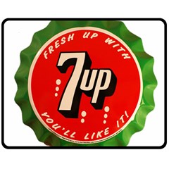 Fresh Up With  7 Up Bottle Cap Tin Metal Fleece Blanket (medium)  by Celenk