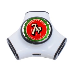 Fresh Up With  7 Up Bottle Cap Tin Metal 3-port Usb Hub by Celenk