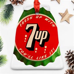 Fresh Up With  7 Up Bottle Cap Tin Metal Bell Ornament (two Sides) by Celenk