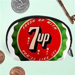 Fresh Up With  7 Up Bottle Cap Tin Metal Accessory Pouches (large)  by Celenk