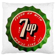 Fresh Up With  7 Up Bottle Cap Tin Metal Standard Flano Cushion Case (one Side) by Celenk