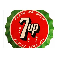 Fresh Up With  7 Up Bottle Cap Tin Metal Double Sided Flano Blanket (mini)  by Celenk