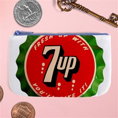 Fresh Up With  7 Up Bottle Cap Tin Metal Large Coin Purse by Celenk