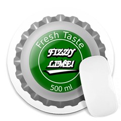 Fresh Taste Fizzy Lime Bottle Cap Round Mousepads by Celenk