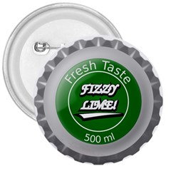 Fresh Taste Fizzy Lime Bottle Cap 3  Buttons by Celenk