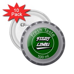 Fresh Taste Fizzy Lime Bottle Cap 2 25  Buttons (10 Pack)  by Celenk