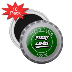 Fresh Taste Fizzy Lime Bottle Cap 2 25  Magnets (10 Pack) 