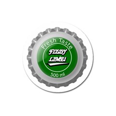 Fresh Taste Fizzy Lime Bottle Cap Magnet 3  (round) by Celenk