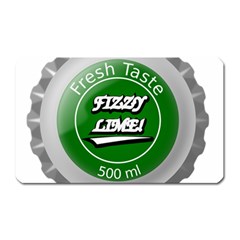 Fresh Taste Fizzy Lime Bottle Cap Magnet (rectangular) by Celenk