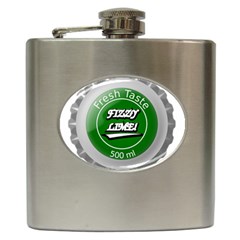 Fresh Taste Fizzy Lime Bottle Cap Hip Flask (6 Oz) by Celenk