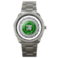 Fresh Taste Fizzy Lime Bottle Cap Sport Metal Watch by Celenk