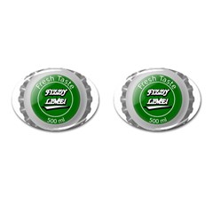 Fresh Taste Fizzy Lime Bottle Cap Cufflinks (oval) by Celenk