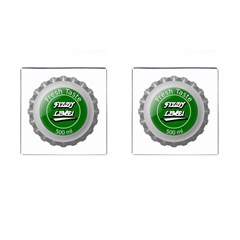 Fresh Taste Fizzy Lime Bottle Cap Cufflinks (square) by Celenk