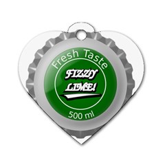 Fresh Taste Fizzy Lime Bottle Cap Dog Tag Heart (one Side) by Celenk