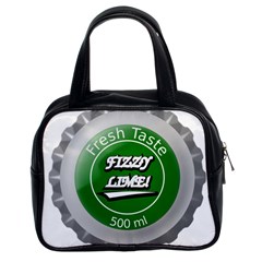 Fresh Taste Fizzy Lime Bottle Cap Classic Handbags (2 Sides) by Celenk