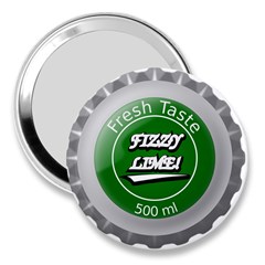 Fresh Taste Fizzy Lime Bottle Cap 3  Handbag Mirrors by Celenk