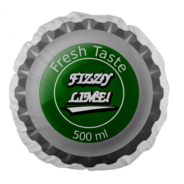 Fresh Taste Fizzy Lime Bottle Cap Large 18  Premium Round Cushions