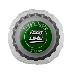 Fresh Taste Fizzy Lime Bottle Cap Standard 15  Premium Flano Round Cushions by Celenk