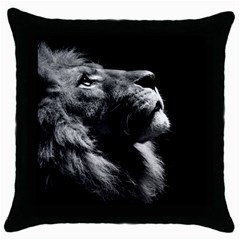 Male Lion Face Throw Pillow Case (black) by Celenk