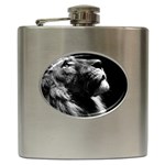 Male Lion Face Hip Flask (6 oz) Front