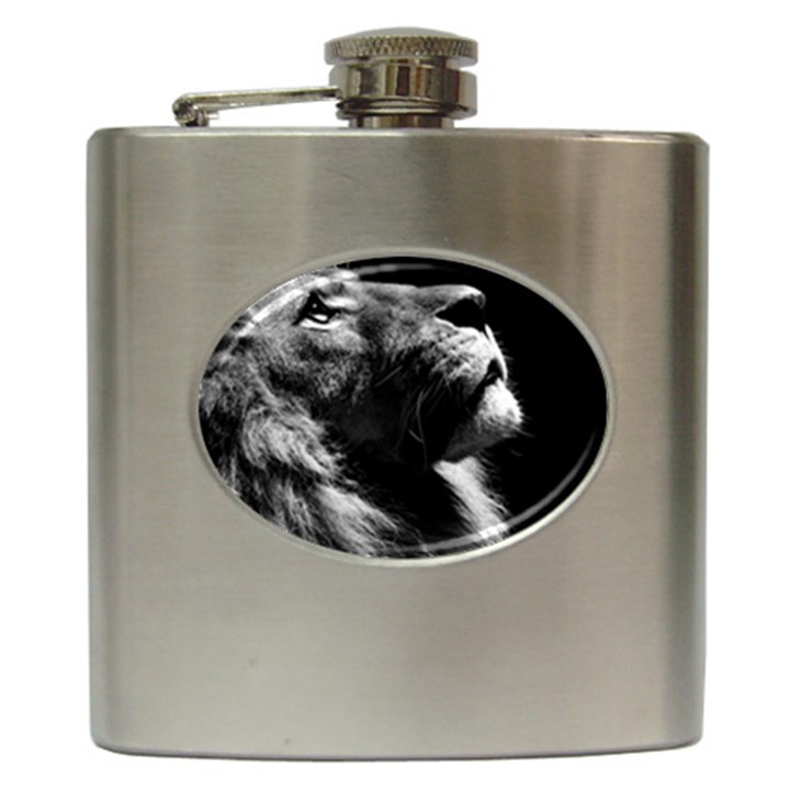 Male Lion Face Hip Flask (6 oz)