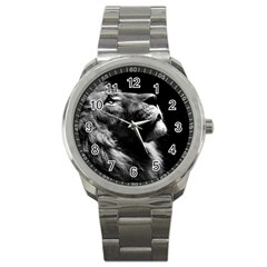 Male Lion Face Sport Metal Watch by Celenk