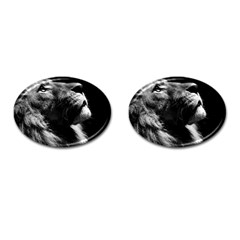 Male Lion Face Cufflinks (oval) by Celenk