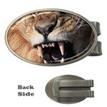 Male Lion Angry Money Clips (Oval)  Front