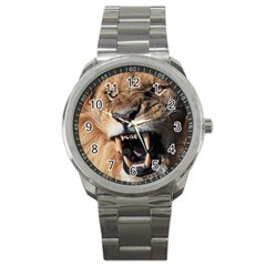 Male Lion Angry Sport Metal Watch by Celenk